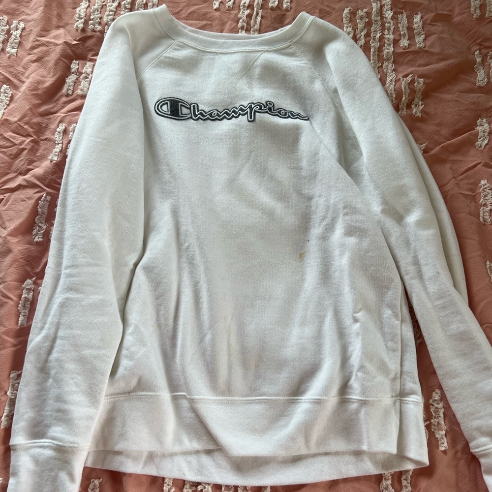 White Champion crew neck